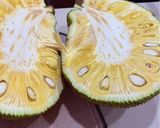 A picture of step 9 of Tropical Jackfruit agar-agar pudding.