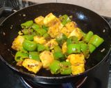 A picture of step 4 of Chilli Pepper Paneer.