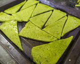 A picture of step 11 of WorkShop Spinach chatpata with muhammara dip.