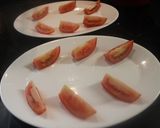 Foto del paso 8 de la receta: Calabacín relleno de puré con gambas y jamón