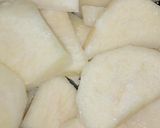 A picture of step 2 of Egg coated yam.
