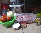 A picture of step 1 of Pork Ribs in Molcajete Salsa.