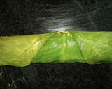 A picture of step 7 of Authentic Rickwach with Urad Dal and Colocasia leaves.