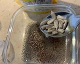 A picture of step 1 of Chia seed pudding.