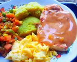 Foto langkah ke 10 dari resep Steak Ayam Saus Creamy Spaghetti&Mashed Sweet potato🍠😋.
