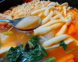 Hình bước làm 5 của món Tokbokki bánh tráng (chay)