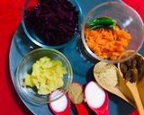 A picture of step 1 of Beetroot Cheese cutlet.