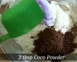 A picture of step 4 of Valentine's special Vanilla-Chocolate Duo Cake (eggless) #heart.