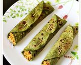 A picture of step 5 of Palak paneer rolls.
