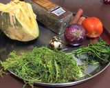 A picture of step 1 of Pumpkin with dill leaves soup.