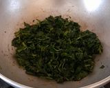 A picture of step 2 of Water Spinach Chilla.