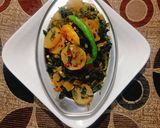 A picture of step 6 of Mooli ki bhaji.