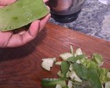 A picture of step 2 of Aloe vera cucumber juice.