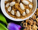 A picture of step 8 of Injeer & Suji Halwa with walnuts 💖.