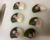 A picture of step 6 of Japanese Kawaii Kusa-Mochi.