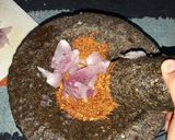 A picture of step 3 of Raw Mango pachadi.