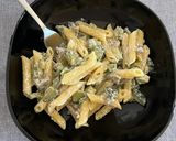 A picture of step 3 of Penne with Zucchini, Cream, and Sausage 🥒.