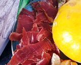Une image de l'étape 6 de Potiron garni à la fondue savoyarde et sa fondu de potiron au jambon 😋#halloween 😱.