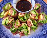 Hình bước làm 4 của món Gỏi cuốn chay eat clean
