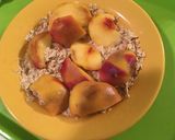 Zabpelyhes-őszibarackos reggeli recept fázis 3 fotója