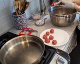 A picture of step 6 of Italian meatballs.