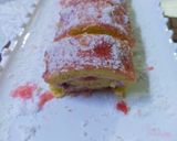 A picture of step 9 of Strawberry and cream swiss roll.