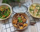Hình bước làm 4 của món Cơm nhà 3 món với khoai tây và bông cải