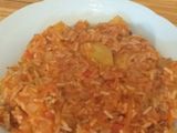 Guiso de arroz con papa y carne!