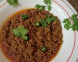 A picture of step 3 of Bhunna Qeema 🍲.