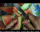 A picture of step 1 of Tarbuj ke chilke ki sabji watermelon rind.