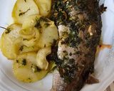 Foto del paso 4 de la receta: Trucha al horno con jamón y patatas panaderas