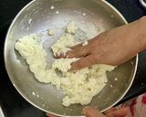 A picture of step 2 of Chhena Poda.