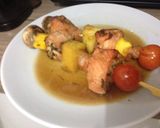 Foto del paso 9 de la receta: Brochetas de salmón, piña y mango al teriyaki 😜