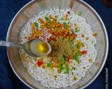 A picture of step 8 of Jhal muri.