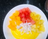 A picture of step 7 of Fruits custard.