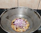 A picture of step 3 of Lauki red amaranth dry sabzi.