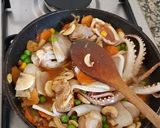 A picture of step 6 of Squids n' Veggies stir fry.