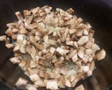 A picture of step 1 of Mushroom and Peas Soup (with fresh cream, herbs).