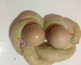 A picture of step 1 of Easter sweet - braid- bread.