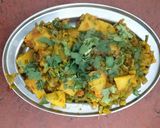 A picture of step 5 of Moongrey sabzi.