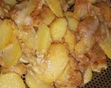 A picture of step 2 of Potato with egg n akra.