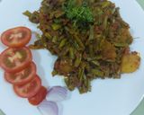 A picture of step 2 of Guar beans veg.