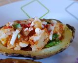 A picture of step 7 of Pav bhaji baked potato.