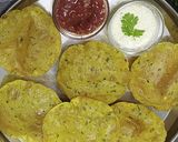 A picture of step 7 of Masala Poori from left over sooji upama.