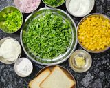 A picture of step 1 of Spinach Corn grilled Sandwich with Arrowroot flour and White Butter.