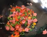 A picture of step 2 of Veggie sausage mix noodles.