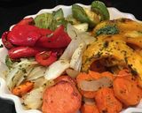 Foto del paso 11 de la receta: Supremas de pollo rellenas con guarnición de vegetales asados