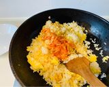 A picture of step 3 of Kimchi Fried Rice.