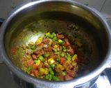 A picture of step 4 of Chettinad veg biryani.