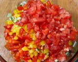 A picture of step 1 of Israeli salad.